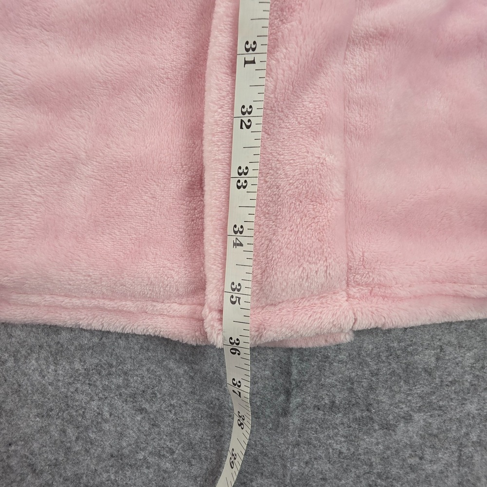Juicy Couture Pink Fleece Hooded Robe Sequin Logo Sleepwear L/XL Pink Loungewear - Picture 4 of 9